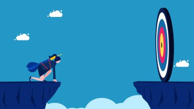 İş kadını büyük hedefler için risk almaya hazır.