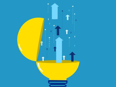 Ampulden bir grup ok fırlatıldı. Sınırları zorlamak için hayal. vektör