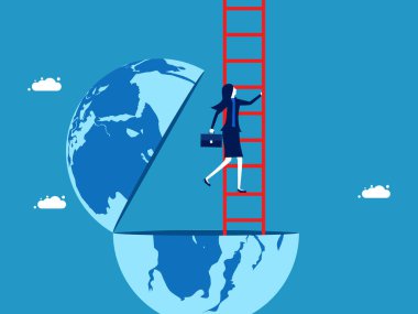 Yeni zorluklar. Kadın Merdiven dünya vektörünü terk ediyor