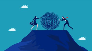 Kaos sorunu. İki işadamı kaos yaratıyor. vektör