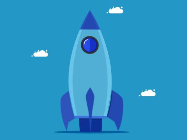 İş roketi arka planda izole edildi. vektör illüstrasyonu