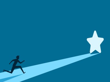 Başardım. İşadamı yıldız deliği geçit vektörüne koşuyor