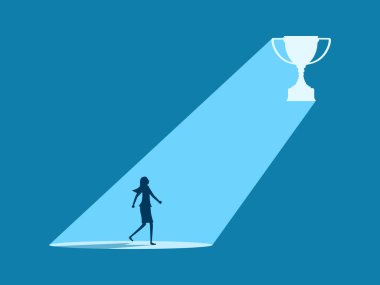 Kadın kupadan gelen ışığa bakıyor. Vektör