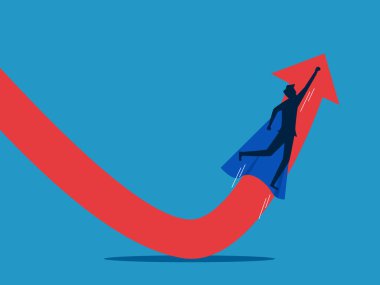 Tövbe. İş adamı en düşük noktadan geriledi. Yatırım konsepti vektör