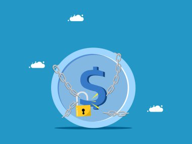 Finansal kriz sorunları. Zincirdeki bozuk paraları çöz. Vektör