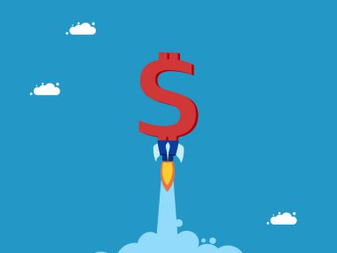 Para ya da kâr hızla büyür. Dolar roketi gökyüzü vektörüne doğru yükseliyor