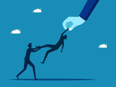 Yetenekli başvuru sahipleri için rekabet. Büyük ve küçük şirketler arasındaki insan kaynakları rekabeti. vektör