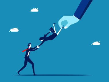 Yetenekli başvuru sahipleri için rekabet. Büyük ve küçük şirketler arasındaki insan kaynakları rekabeti. vektör