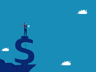 Mali yatırımların kontrol riskleri. Money Mountain vektörü üzerinde çalışan iş adamı