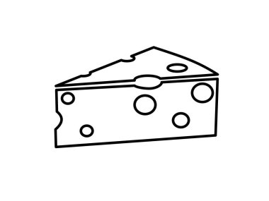 Çizgi simgeleri peynir, süt ürünleri, kahvaltı işi illüstrasyonu