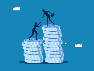 Maksimum kazanç sağlamak, maddi yardım. İşletme lideri çalışanların para yığınlarına tırmanmasına yardım ediyor