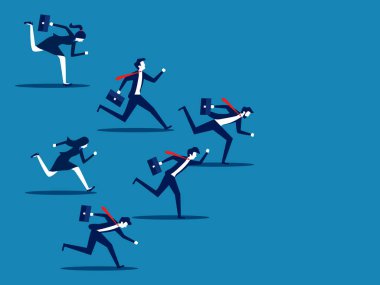 Rekabet. İş adamları birbirlerine karşı yarışıyor. Vektör