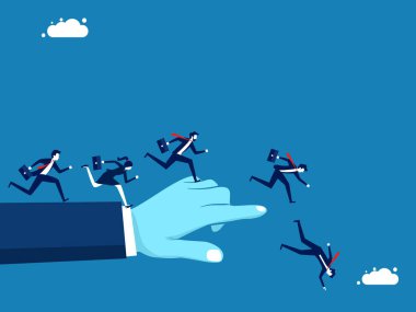 İş hayatında başarısız olmanın yolları. İşadamları hatalı sipariş vektörünü takip ederek bir çizgi üzerinde çalışıyorlar