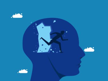 Farklı işler. İş adamı konsept vektörünü bozdu