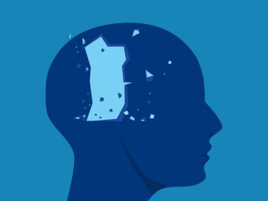 Kafa yok edildi ve orijinal konsept yok edildi. vektör