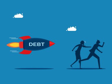 Kredi başarısız oldu. İş adamı borç vektöründen kaçıyor