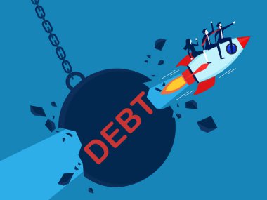 Borcum yok. İş adamlarından oluşan bir ekip, borç vektörünü yok etmek için bir roket kullanıyor.