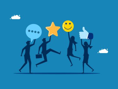 İşadamları şirket vektörünün başarısı konusunda tatmin oldular ve kararlılar.