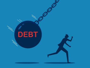 Borç ya da yükümlülük. Adam borç topundan kaçıyor.