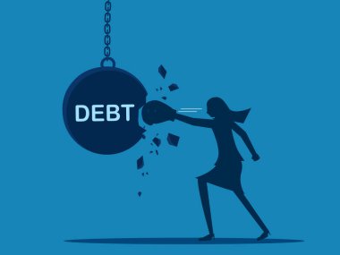 Borç yok. Kadın bir borç topuna vurur ve vektörü yok eder.