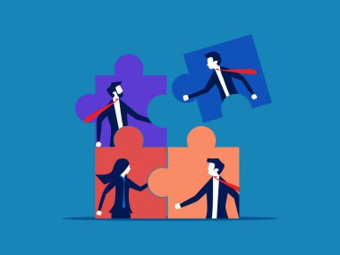 Ekibi yeniliyorum. Yeni çalışan bulmaca vektörü