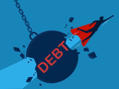 Finansal sorunları çözmek. Borç vektörünü açan işadamı