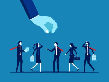 İnsan kaynaklarını seç. İnsan Kaynakları, bir iş başvuru havuzu vektöründen seçkin çalışanları seçer