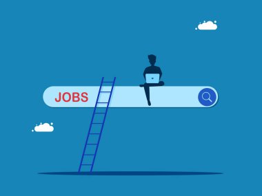 Boşluk kavramı. Arama çubuğu vektörü üzerinde iş arayan adam