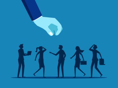 Başarılı başvuru sahiplerini seçin. İnsan Kaynakları, bir iş başvuru havuzu vektöründen seçkin çalışanları seçer