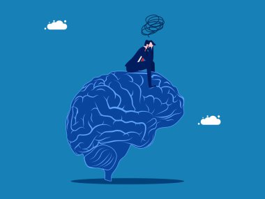 Stres, zihinsel bozulma. İş adamı ne yazık ki insan beyni üzerinde oturuyor.