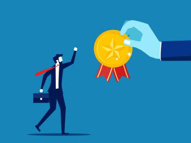 Profesyonel çalışan vektörüne ödül veriliyor