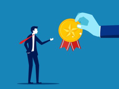 Profesyonel çalışan vektörüne ödül veriliyor