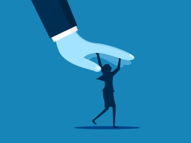 Krizde hayatta kalmak. Çalışanlar güçlü patron vektörüne karşı isyan ederler.