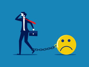 Endişe. Hüzünlü yüzü olan bir iş adamı 