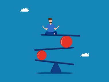 Yaşam dengesi. Denge vektörü çizimi yapan adam