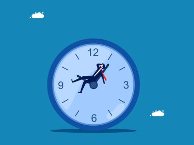 Yavaş yaşam, erteleme. Disiplinsiz işadamı mesai saatinde yalan söylüyor.