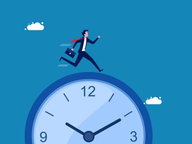 Zamana karşı yarışıyoruz, zamanımız tükeniyor. İşadamı zamanında koşuyor, zaman tükeniyor.