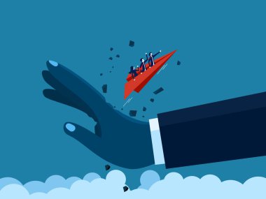 İş adamlarından oluşan bir ekip kağıt uçaklarla uçuyor ve rakiplerinin vektörlerini yok ediyor.