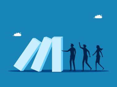 Liderlerin sorunları koruma ya da çözme becerileri vardır. Güvenilir işadamı dominoları çökme vektöründen koruyor