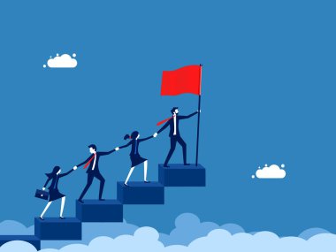 Takımın hedeflerine ulaşmasına yardım et. İş adamlarından oluşan başarılı bir ekip el ele tutuşuyor.