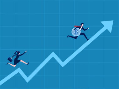 Kripto akımını kaçırmaktan korkuyorum. İş adamları kripto ticaretiyle zengin olan insanların peşine düşerler. vektör