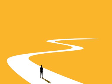 İleri görüşlü liderler. İş adamları iş fırsatlarının yolunu takip eder. vektör