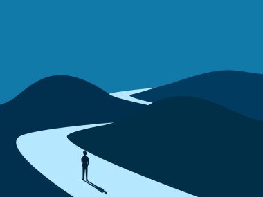 Hırs. İş adamları iş fırsatlarına giden yolu takip eder. vektör