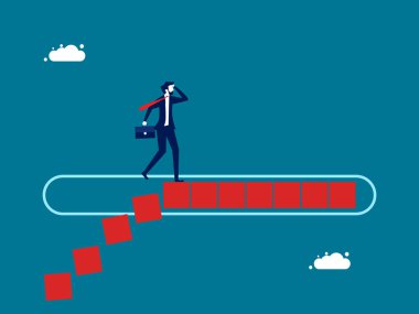 Hayatını kontrol etmek için zaman ayır. Bar yükleme vektörü illüstrasyonunda iş adamı