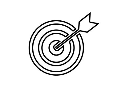 Hedef simgesi. Web siteleri, bilgisayar simgesi vektör illüstrasyonu için semboller