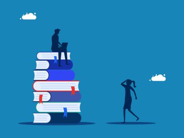 Eğitime erişim. Eşit eğitime sahip olmayan insanlar. vektör