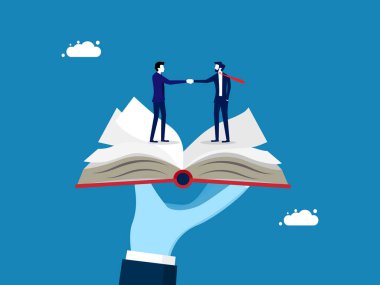 Çalışan El Kitabı. İş adamları ve yeni çalışanlar için el sıkışma rehberi. vektör