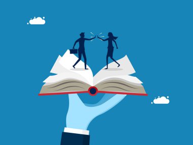 İş El Kitabı. İş adamları ve yeni çalışanlar için el sıkışma rehberi. vektör