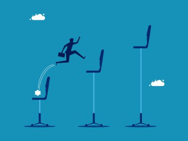 İş adamı kariyerinde gelişir. vektör illüstrasyonu