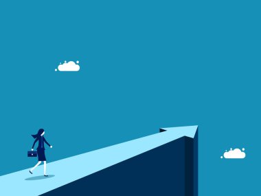 Büyümek. Ok yolunda bir iş kadını. vektör illüstrasyonu